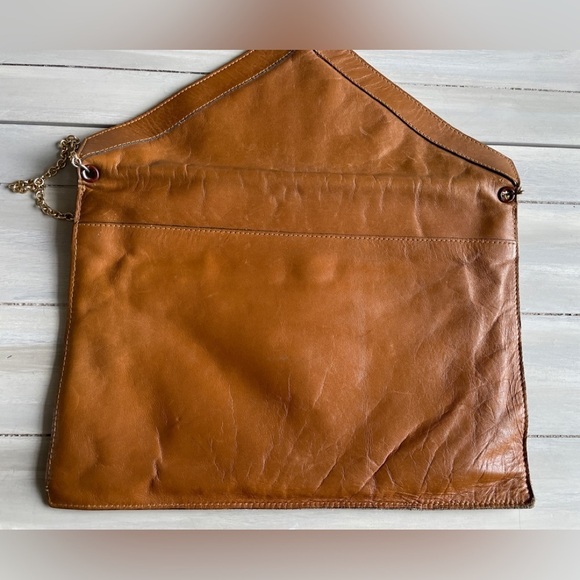 Vintage Cognac Leather pocket book/ handbag - Picture 5 of 8